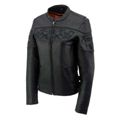 Milwaukee Leather 2540 Women's Reflective Skull Graphic Motorcycle