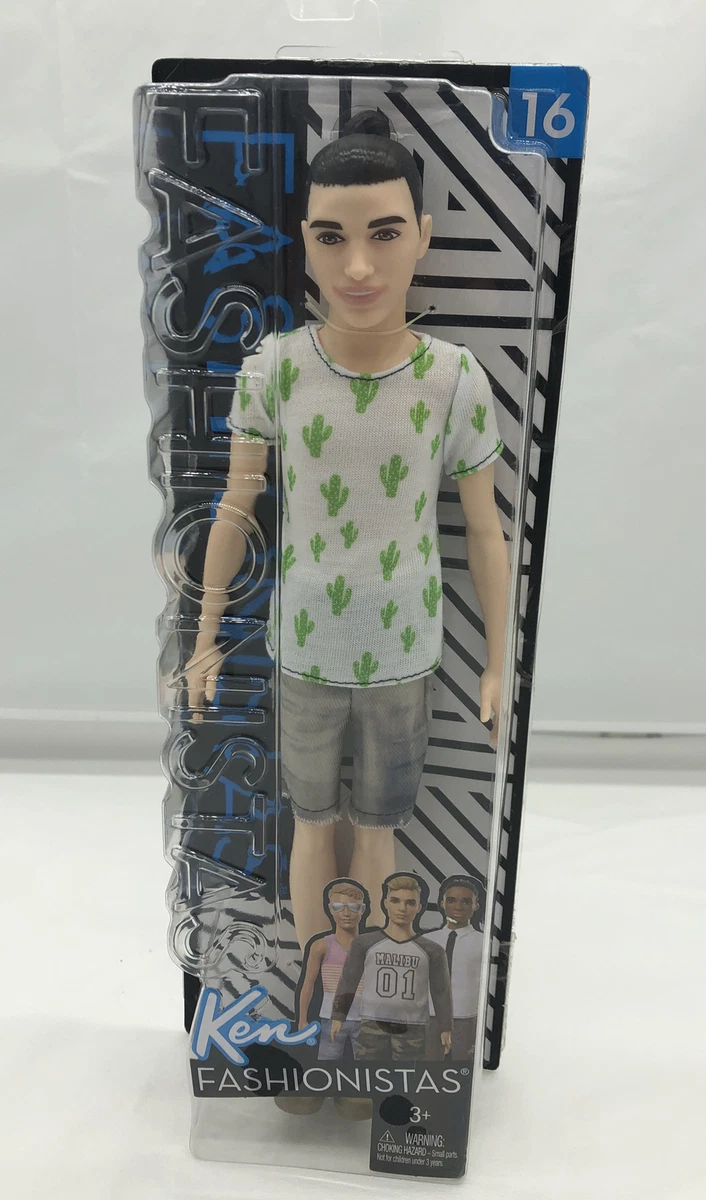 Barbie Ken Fashionista 16 Male Doll Man Bun Cactus Shirt New