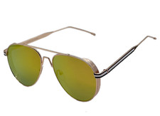 Vintage Gold Frame Round Retro Mirror Lens Fashion Sunglasses UV400 Protection