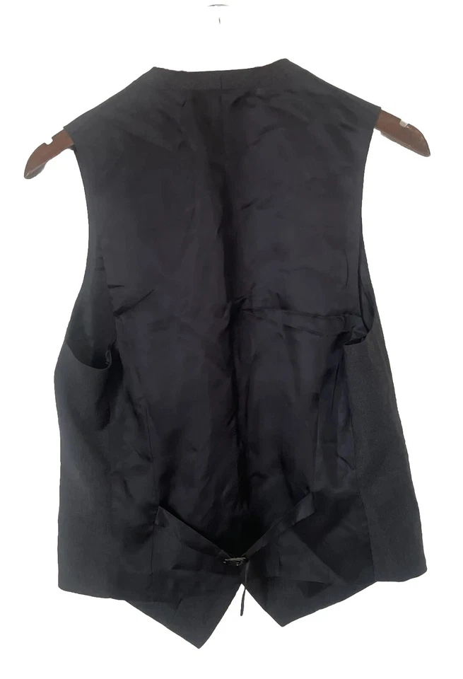 THEORY Mens Wool Vest Sz 36 Waistcoat Cinch-Back Formal Charcoal $225 NWT - Image 4 of 4