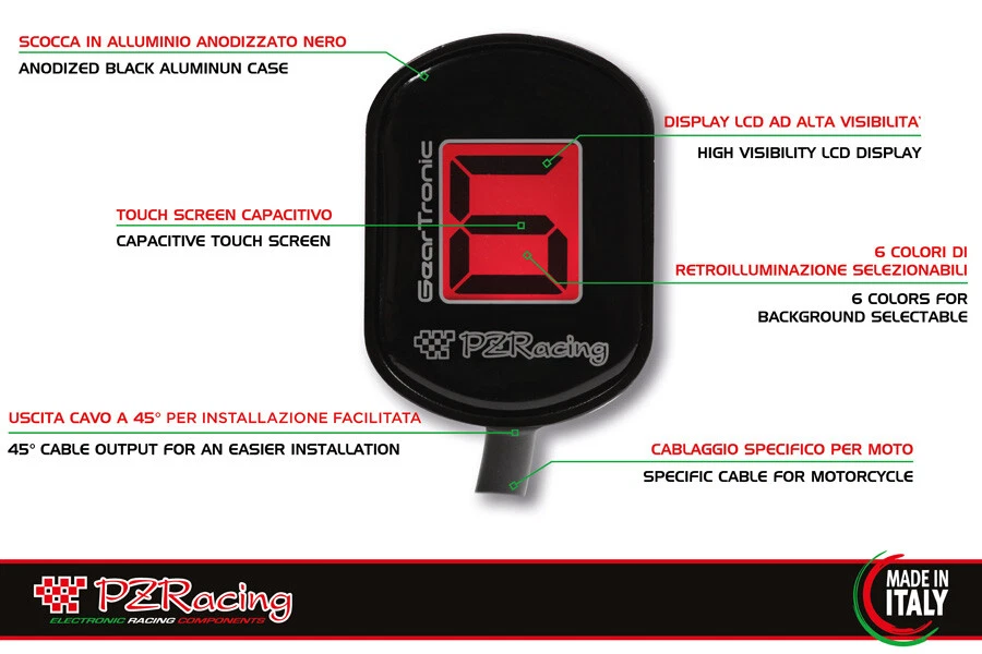 Indicador de engranaje Triumph Sprint ST/GT (sin ABS) 2005-2013 PZRacing Zero Plug&Play Foto 3 de 3