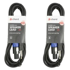 2 x QTX Audio Speakon to Jack 6M Speaker Cable Lead DJ Disco Stage