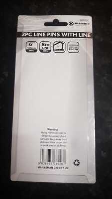 Genuine Builders 6" INCH Line Pins & 12M String Steel Brickies