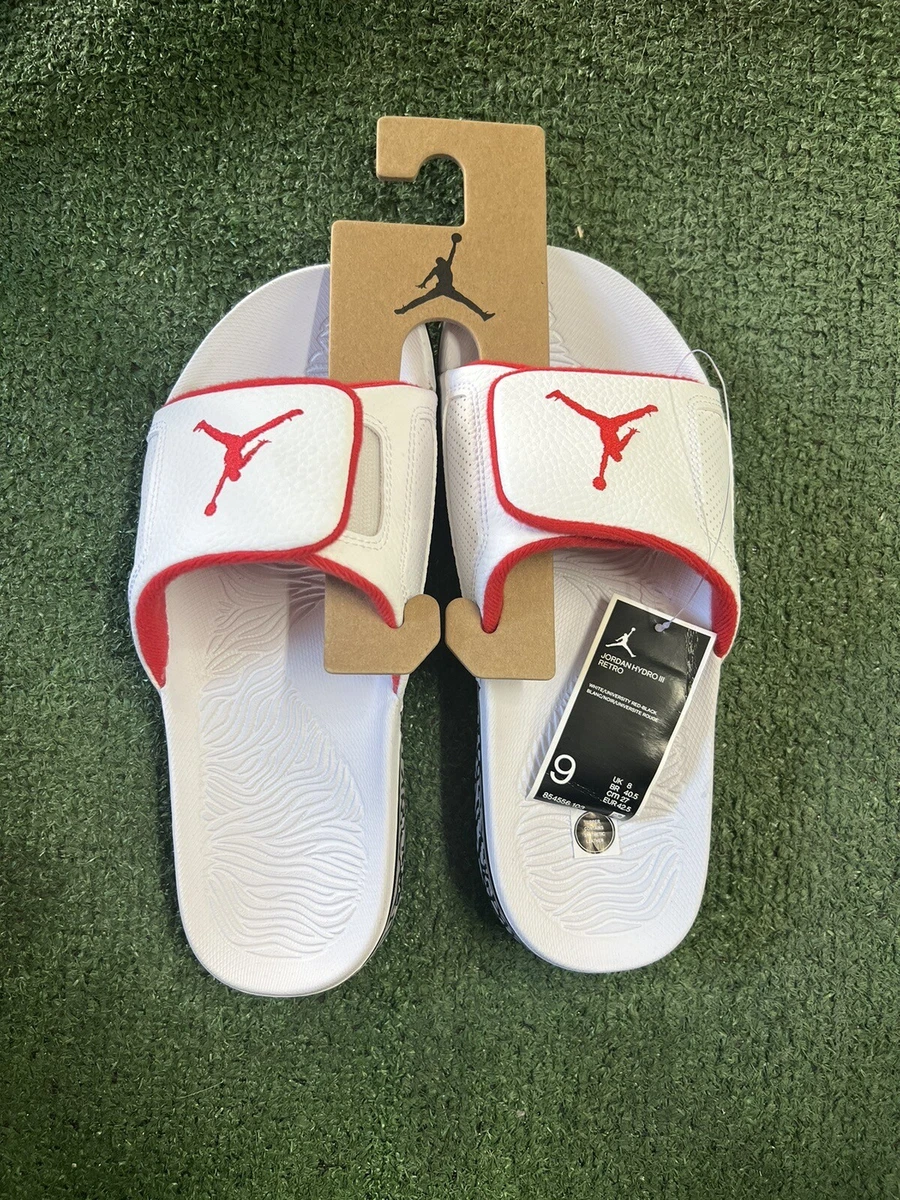Nike Air Jordan Hydro 3 Retro Slides White University Red Men s
