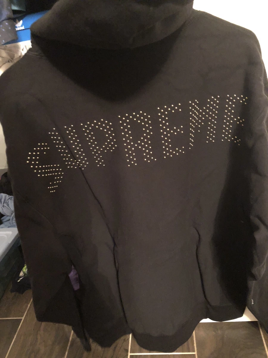 Supreme Studded Logo Hooded Sweatshirt Black Size L Unworn SS18 Hoodie