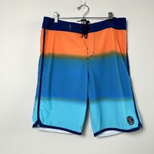 Salt Life Swim Trunks Shorts SLX-QD Mens Size 32 Blue Orange Ombre Vapor Stretch