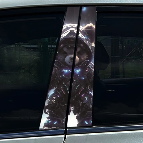 2x Bear Car Stickers DIY Car B-pillar Cover Scratches Waterproof Durable Decals - Picture 4 of 17