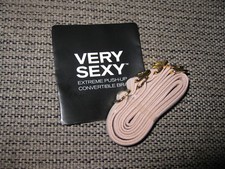 OS Victoria's Secret BEIGE NUDE BLACK STRAPS Strapless BRA Push Up Top GEL PADS