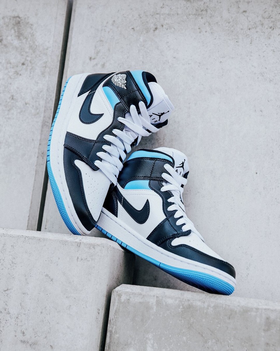 Brand New Air Jordan 1 Mid UNC University Blue Sz 6.5W - 5 Brand New Air Jordan 1 Mid UNC University Blue Sz 6.5W - 5
