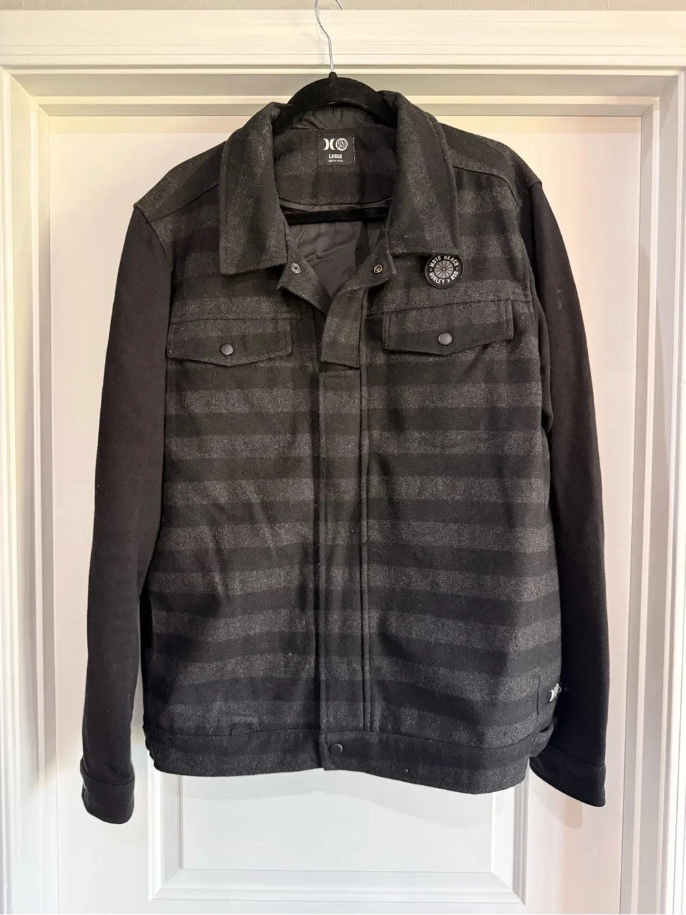 Hurley x Roland Sands Design (RSD) Men’s Striped Black Coat Size Large - product detail image 1