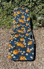 Vintage 1970’s Sun Bed Lounger Retro Floral Pattern Garden Camping BBQ Summer