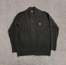 Polo Ralph Lauren Black Cable Knit Cotton Sweater