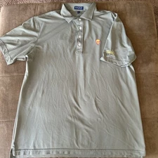 SWAG Peter Millar Polo Shirt Mens XL Green Skull Crown Crafted Performance Golf