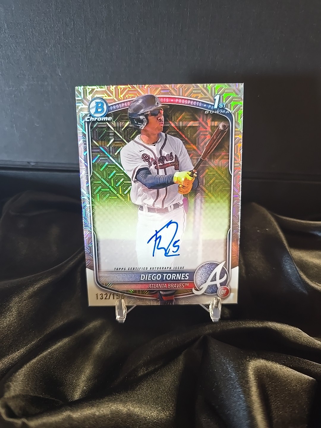 2025 Bowman Chrome Diego Tornes Autograph /150 HTA Choice 1st Bowman Atl Braves