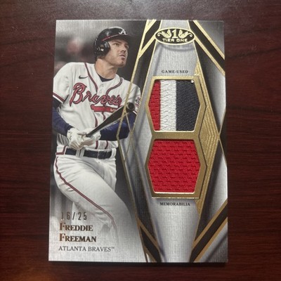 2022 Topps Tier One Legends Relics /25 Freddie Freeman Dual Relic Braves