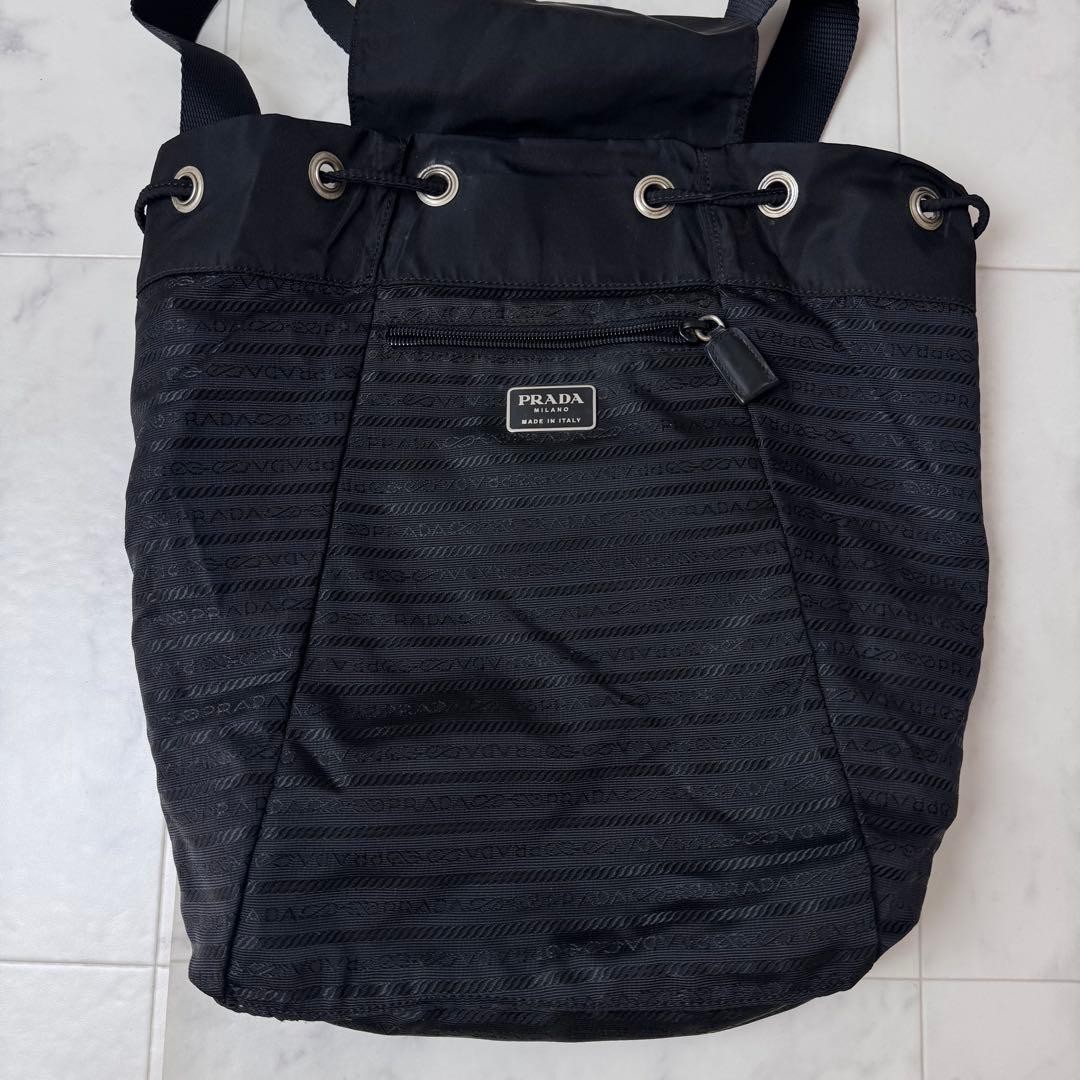 PRADA backpack triangular logo tessuto nylon silv… - image 13