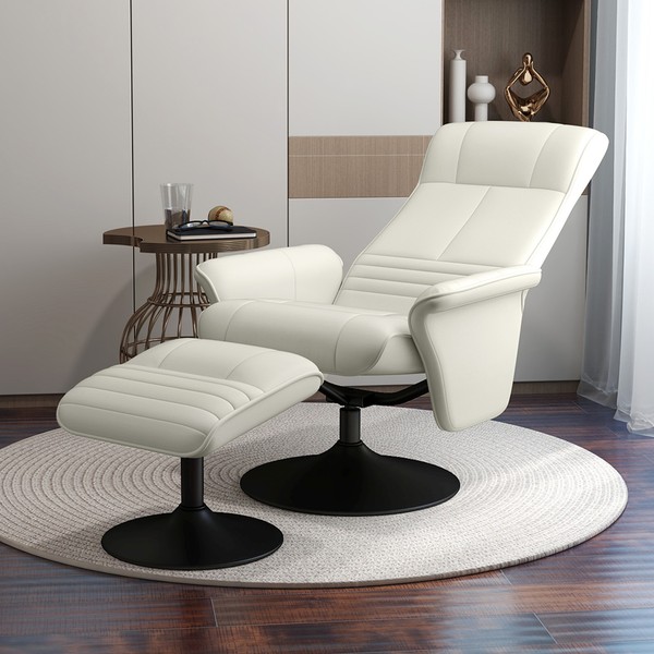Homcom Relaxsessel Mit Hocker Drehbarer Fernsehsessel Mit Liegefunktion-image