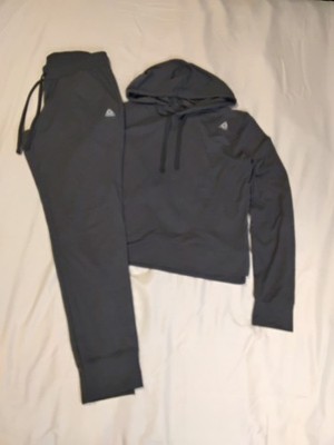 Reebok Track Suit Womens Sz S Hoodie Sewatshirt And Sweat Pants Jogger Gray 2 Pc