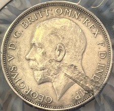 1917 Florin UK Lamination Error (AU Details, Cleaned)