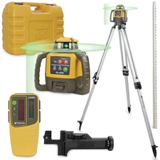 Topcon Self-Leveling Rotary Laser Receiver w/ Tripod & Tenth Grade Level Rod