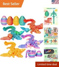4PCS 3D Printed Dragon with Wings and Egg, Christmas Stocking Stuffers for Ki...
