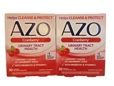 (Lot of 2) AZO Urinary Tract Health Cranberry 50 Caplets Each - Exp 05/2026