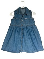 Vintage 90s Girls Denim Guess Dress Size 7 USA Made 