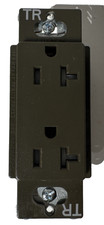 Lutron  Tamper-Resistant Duplex Receptacle, Truffle Dark Brown SCRS-20-TR-TF