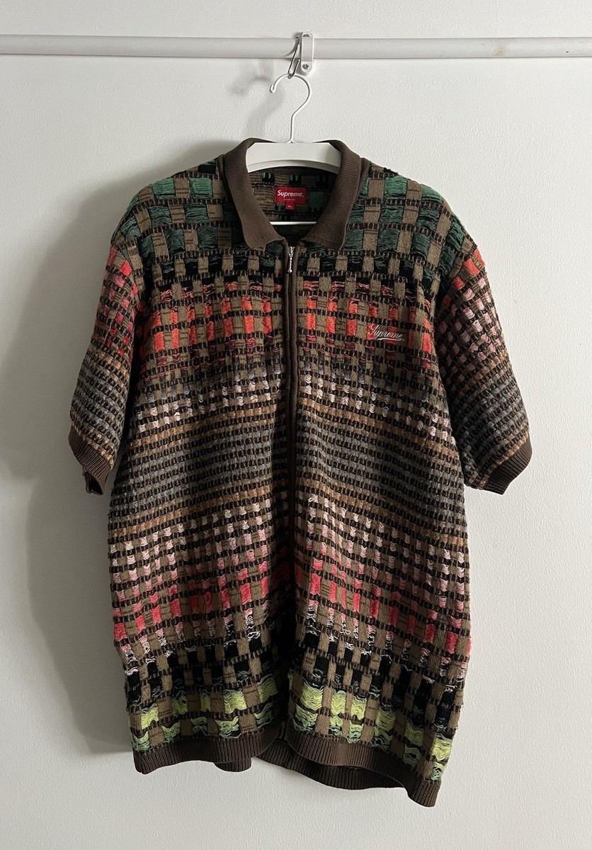 Supreme Gradient Grid Zip Up Polo | eBay UK