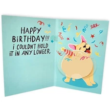 Farting Dog Birthday Card - Funny Birthday Card for Men Women Kids - Farting ...