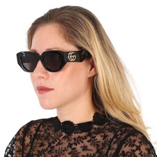 Gucci Grey Geometric Ladies Sunglasses GG1421S 001 51 GG1421S 001 51
