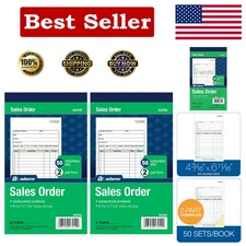 50-Set Professional Carbonless Order Book - 2-Part, Perfect for Small Businesses
