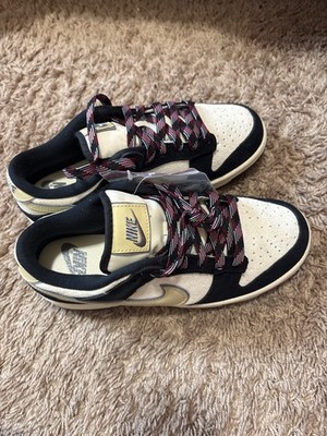 Nike Dunk Low LX Black Suede Team Gold women size 8
