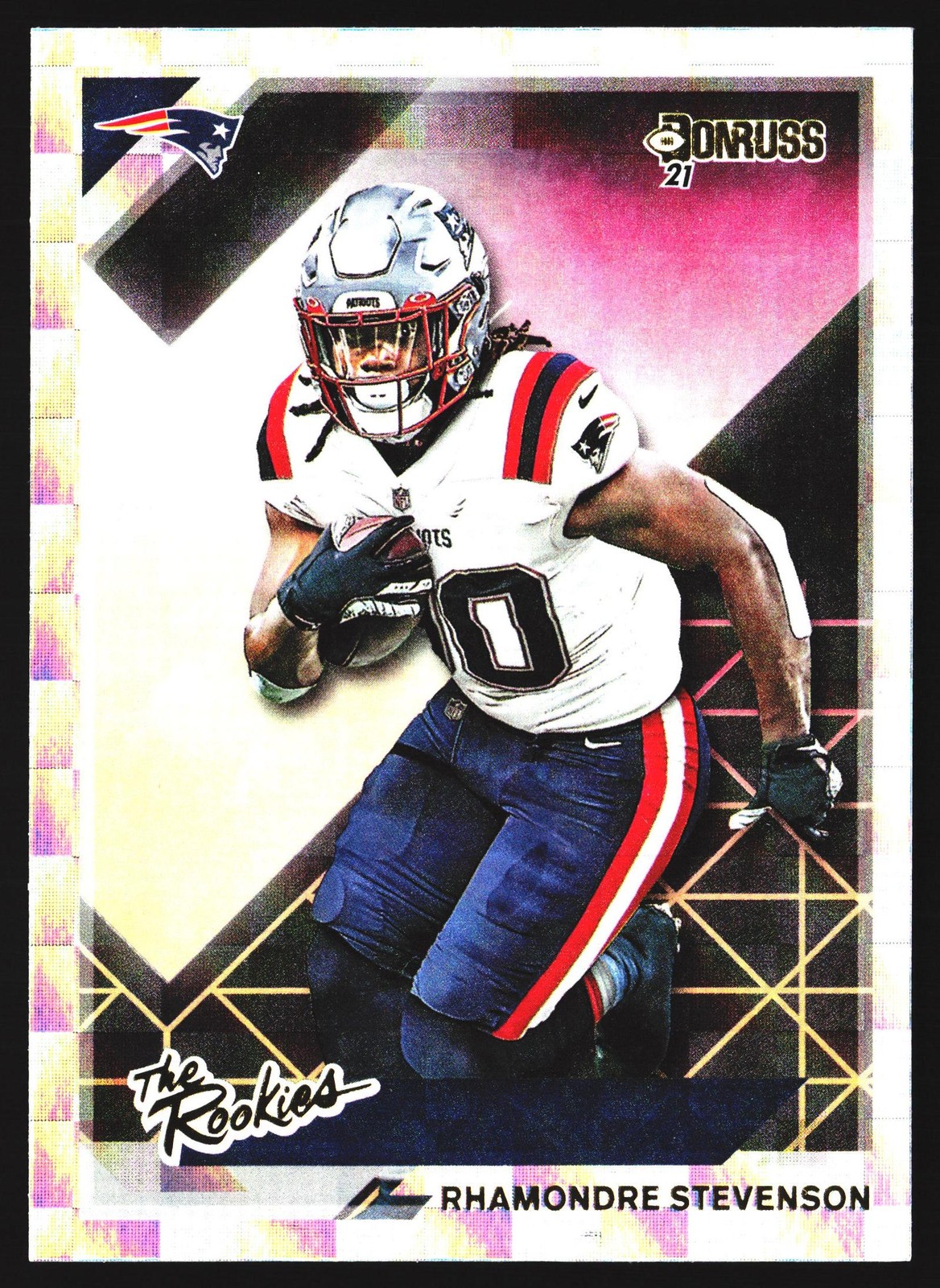 Rhamondre Stevenson 2021 Panini Donruss Rookies Refractor New England Patriots