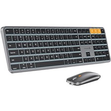 Backlit Bluetooth Keyboard and Mouse for Mac, Full Size Wireless Keyboard Mou...