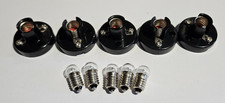 MES BULB HOLDER HOLDERS BATTEN  E10 10 MM PACK OF 5 PLUS 5 12 VOLT BULBS