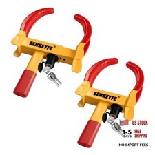 Heavy Duty Trailer Wheel Lock,2-Pack, 2 Pack Yellow Red