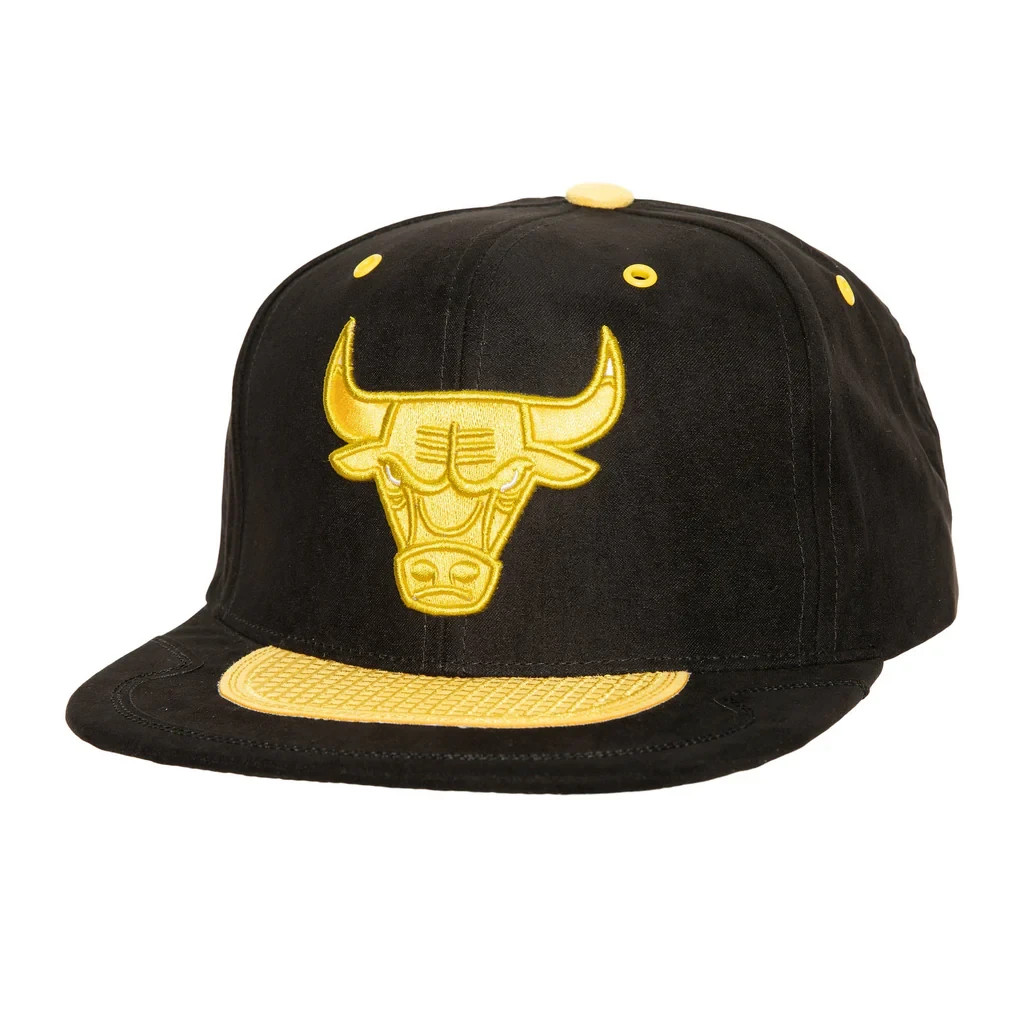 Mitchell&Ness NBA Day 4 Chicago Bulls Gorra Snapback Ajustable (Negro/Amarillo)