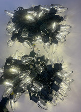 Lot/2 LED C9 Clear Warm White Smooth 50 Light String Wedding Patio Christmas