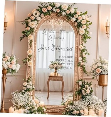 3 Pcs Welcome to Our Wedding Mirror Sign Decal,Vinyl Lettering Size1 Black