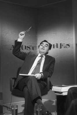 French Journalist Bernard Pivot On The Tv Set Of ''Apostrophes'' Par- Old Photo