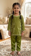 Girls FANCY Shimmery Kurti Shalwar Traditiona...