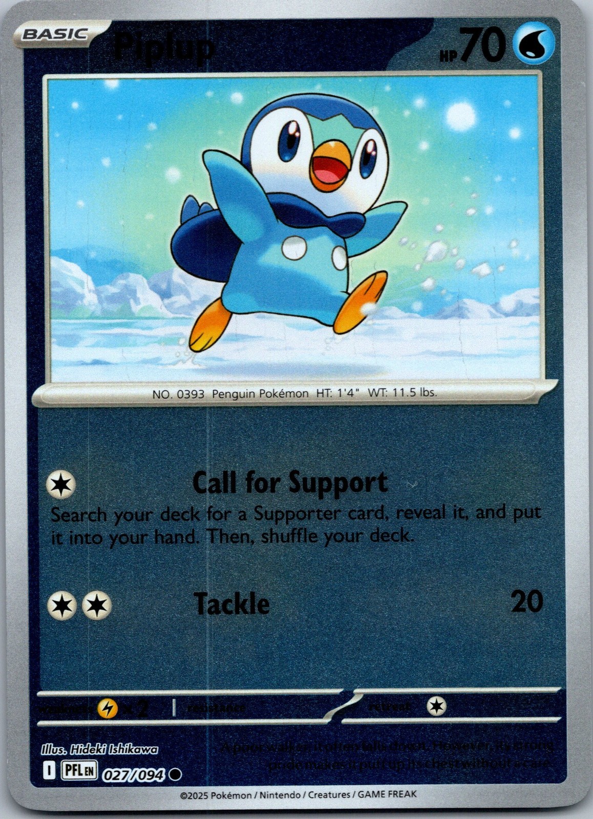 Piplup - Reverse Holo ME02: Phantasmal Flames 027/094 NM