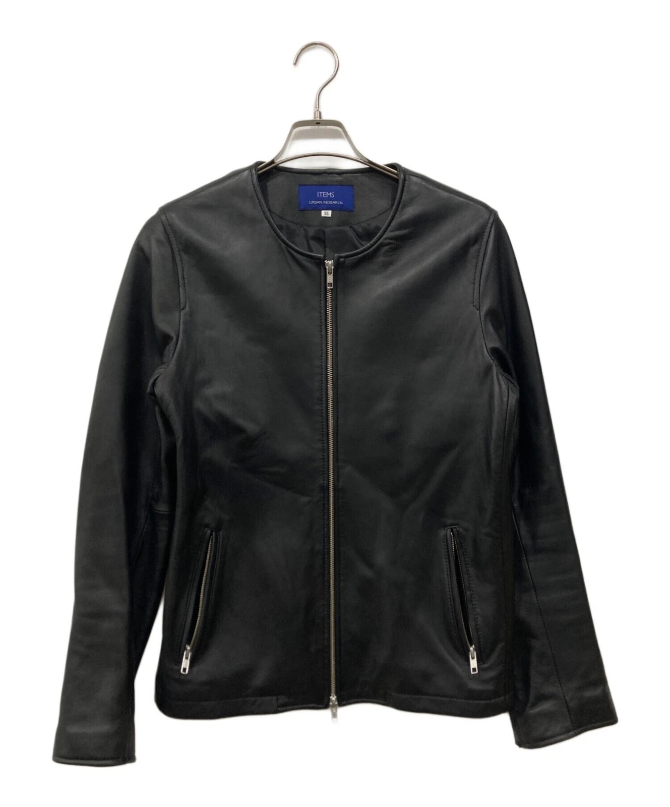 URBAN RESEARCH ITEMS Leather Sheepskin Jacket Men's Size 38 Black image 1