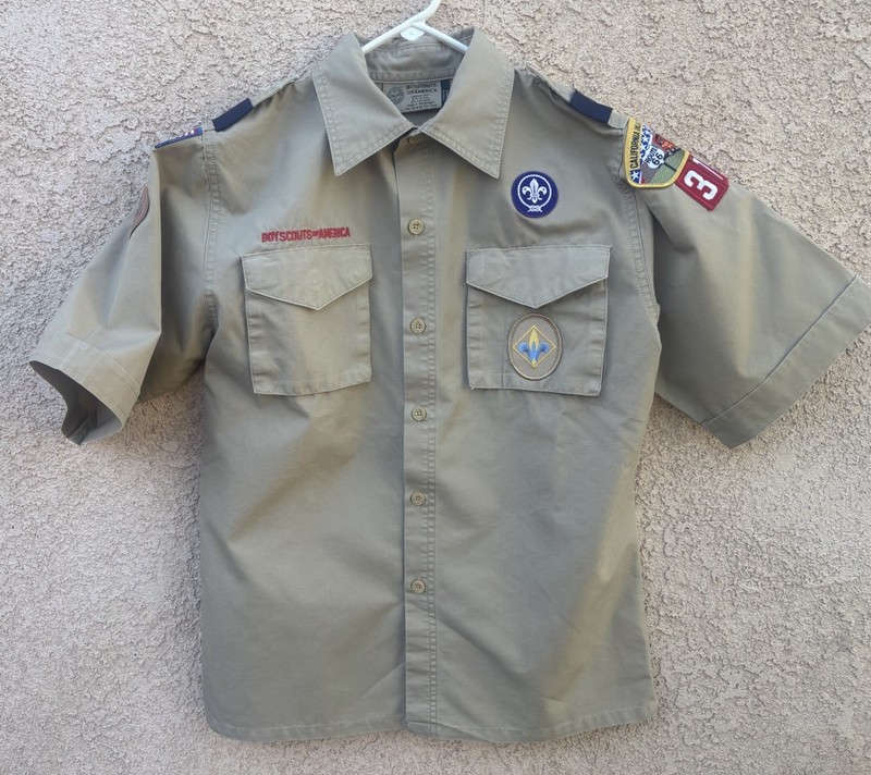 Boy Scouts of America Uniform Shirt Youth Sz L Calif. Inland Empire Council 377