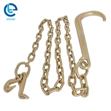 Grade 70 5/16 × 6 FT Tow Chain 15" J Hook Mini R Hook Recovery Wrecker Axle