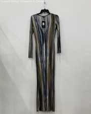 NWT Fashion Nova Women Beige Multi Long Sleeve Slim Dress Size Medium