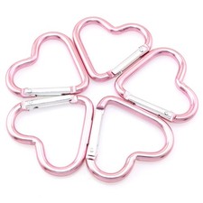 Heart Shaped Key Holder, 10pcs Snap Hook Clips, Light Pink