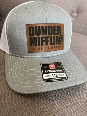 Dunder Mifflin Paper Co The Office leather patch on richardson 112 Snapback  Hat