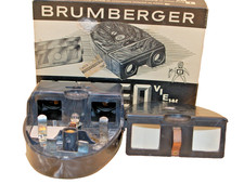 Vintage Brumberger Portable Stereo Slide Viewer 1265 W/Box Battery Operaed
